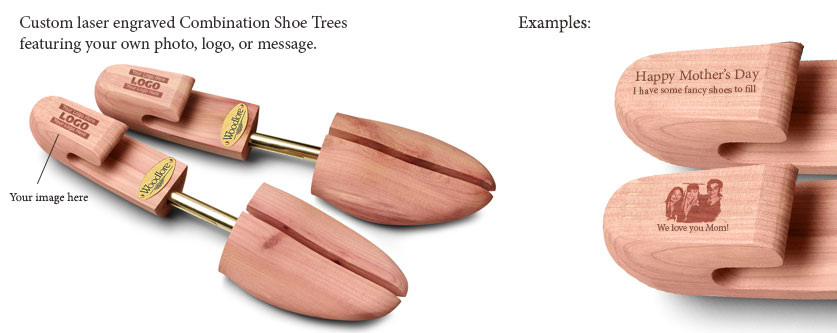 Personalize Women's Combination Cedar Shoe Tree - Laser Engraved