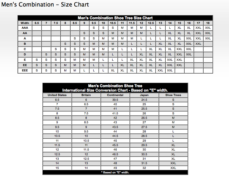 Florsheim Mens Shoes Size Chart